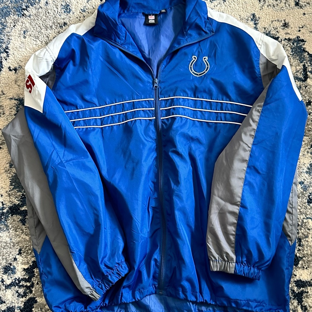 Reebok Blue and Gray Windbreaker Jacket